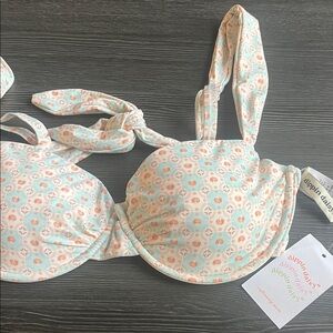 J. Crew Floral Bikini Top with Bow